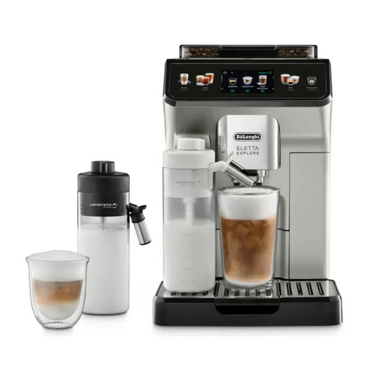 De’Longhi Eletta Explore ECAM450.55.S Kaffeevollautomat – Silber, 2,3 L Wassertank, heißer &amp; kalter Milchschaum
