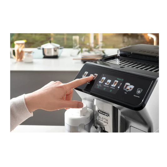 De’Longhi Eletta Explore ECAM450.55.S Kaffeevollautomat – Silber, 2,3 L Wassertank, heißer &amp; kalter Milchschaum