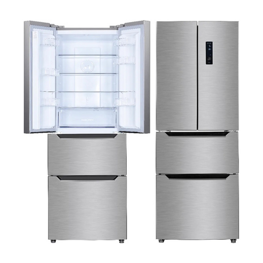 WOLKENSTEIN FD351.4NF IX French Door Kühl-Gefrierkombination, 351 L, NoFrost, Inox, LED, Touch-Control